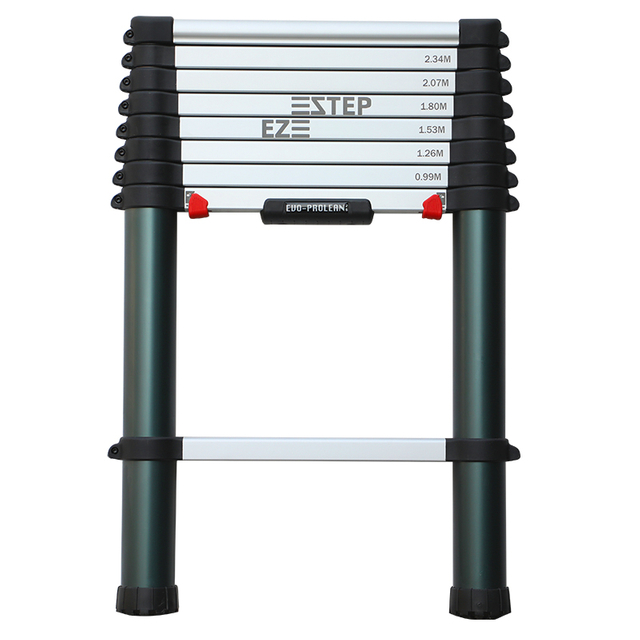 2.6M telescopic circular pipe inclined ladder
